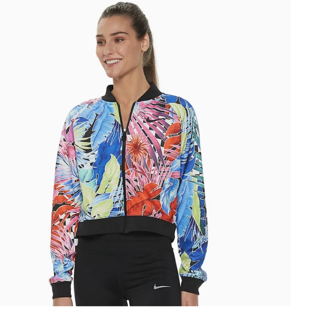 nike Floral Track Jacket,  Full Zip,  Medium